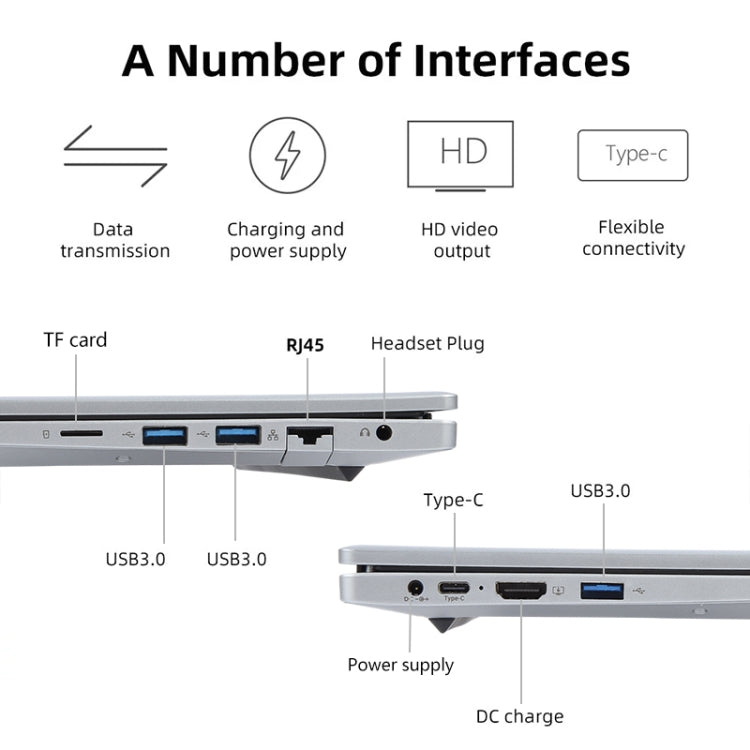 14 inch Windows 11 Laptop, 8GB+128GB, Gen 4th Intel Core i5 CPU, 180 Degree Rotation Axis(Silver) - Others by PMC Jewellery | Online Shopping South Africa | PMC Jewellery | Buy Now Pay Later Mobicred