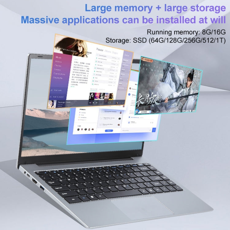 14 inch Windows 11 Laptop, 8GB+512GB, Gen 4th Intel Core i5 CPU, 180 Degree Rotation Axis(Silver) - Others by PMC Jewellery | Online Shopping South Africa | PMC Jewellery | Buy Now Pay Later Mobicred