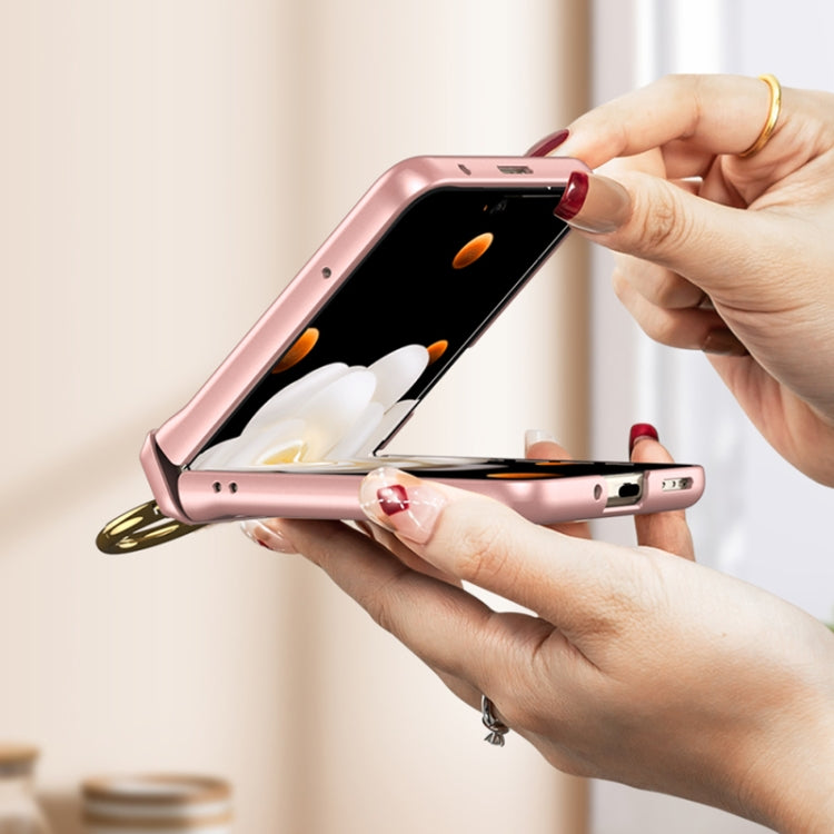 For Honor Magic V Flip GKK Integrated Magnetic Folding Hinge Full Coverage Phone Case with Ring Holder(Pink) - free shipping - PMC Jewellery - Order now!