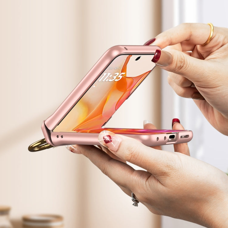 For Motorola Razr 50 GKK Integrated Magnetic Hinged Flip Case with Ring Holder(Pink) - free shipping - PMC Jewellery - Order now!