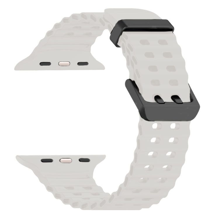 For Apple Watch Series 8 45mm Ocean Dual-Row Hole Silicone Watch Band(Starlight) - free shipping - PMc TechLife - Order now!