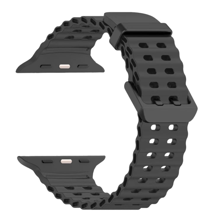 For Apple Watch Series 5 44mm Ocean Dual-Row Hole Silicone Watch Band(Grey) - free shipping - PMc TechLife - Order now!