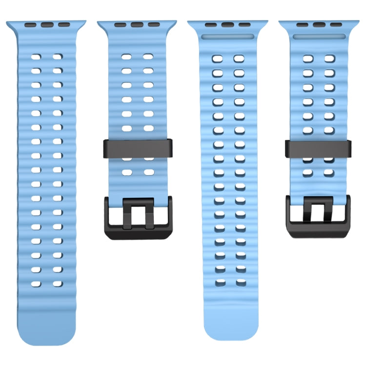 For Apple Watch SE 44mm Ocean Dual-Row Hole Silicone Watch Band(White) - free shipping - PMc TechLife - Order now!