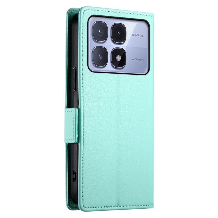 For Redmi K70 Ultra Side Buckle Magnetic Frosted Leather Phone Case(Mint Green) - Xiaomi Cases by PMC Jewellery | Online Shopping South Africa | PMC Jewellery | Buy Now Pay Later Mobicred