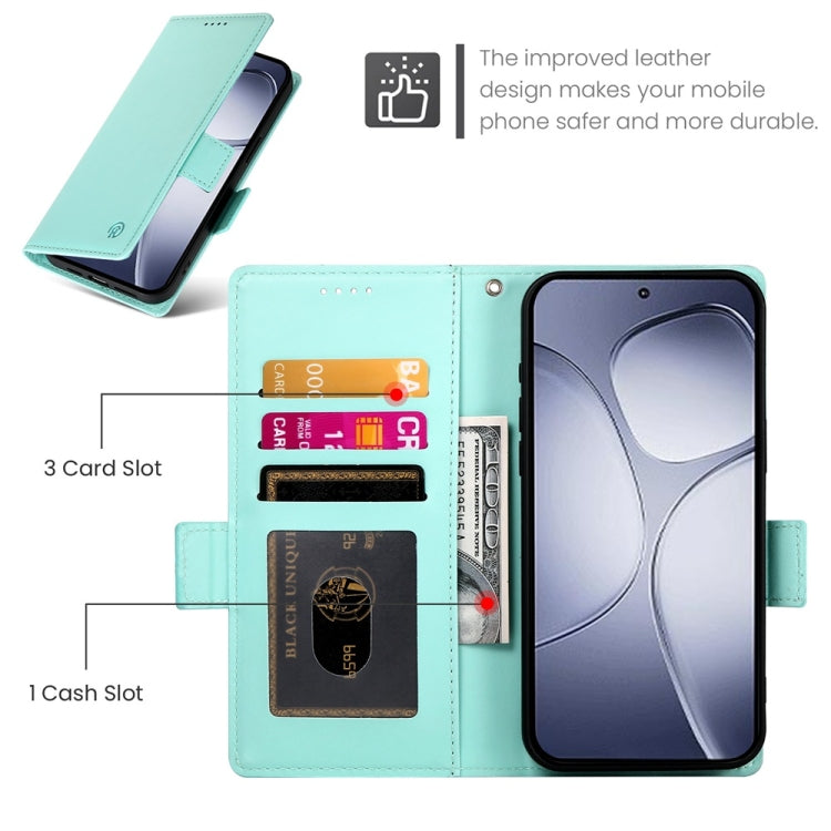 For Redmi K70 Ultra Side Buckle Magnetic Frosted Leather Phone Case(Mint Green) - Xiaomi Cases by PMC Jewellery | Online Shopping South Africa | PMC Jewellery | Buy Now Pay Later Mobicred