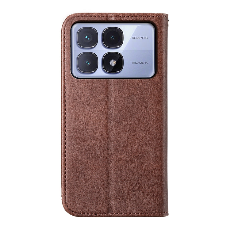 For Redmi K70 Ultra Cubic Grid Calf Texture Magnetic Leather Phone Case(Brown) - Xiaomi Cases by PMC Jewellery | Online Shopping South Africa | PMC Jewellery | Buy Now Pay Later Mobicred