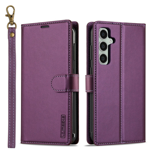 For Samsung Galaxy S24 FE 5G LC.IMEEKE L2 Series Detachable Magsafe PU Phone Case with Lanyard(Purple) - Galaxy S24 FE 5G Cases by LC.IMEEKE | Online Shopping South Africa | PMC Jewellery | Buy Now Pay Later Mobicred