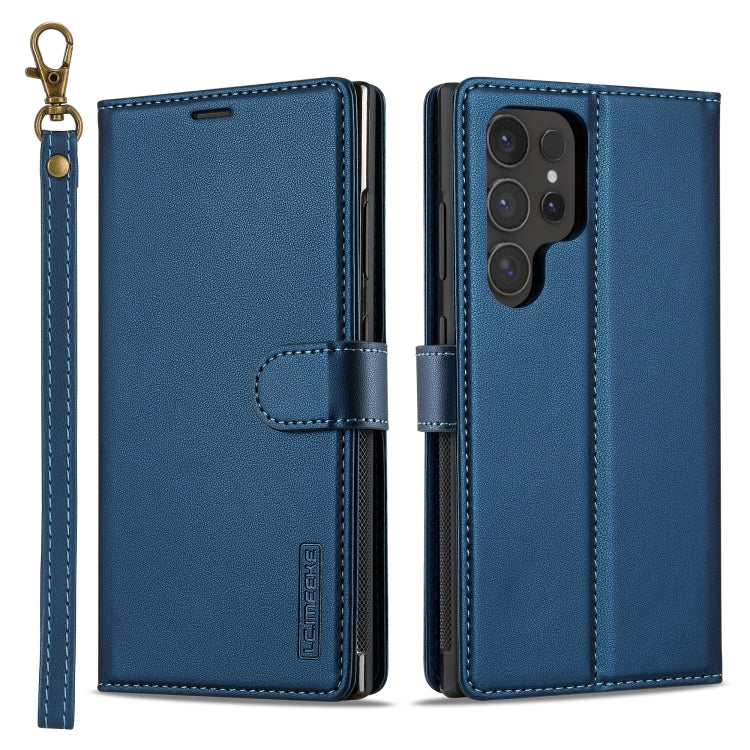 For Samsung Galaxy S24 Ultra 5G LC.IMEEKE L2 Series Detachable Magsafe PU Phone Case with Lanyard(Blue) - Galaxy S24 Ultra 5G Cases by LC.IMEEKE | Online Shopping South Africa | PMC Jewellery | Buy Now Pay Later Mobicred