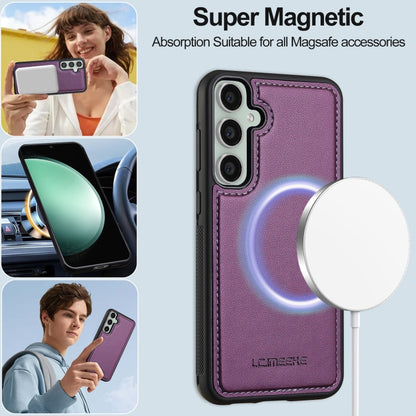 For Samsung Galaxy A55 5G LC.IMEEKE L2 Series Detachable Magsafe PU Phone Case with Lanyard(Purple) - Galaxy Phone Cases by LC.IMEEKE | Online Shopping South Africa | PMC Jewellery | Buy Now Pay Later Mobicred