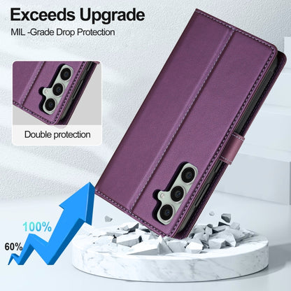 For Samsung Galaxy A35 5G LC.IMEEKE L2 Series Detachable Magsafe PU Phone Case with Lanyard(Purple) - Galaxy Phone Cases by LC.IMEEKE | Online Shopping South Africa | PMC Jewellery | Buy Now Pay Later Mobicred