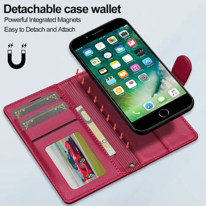 For iPhone 7 / 8 / SE 2020 2022 LC.IMEEKE L2 Series Detachable Magsafe PU Phone Case with Lanyard(Red) - iPhone SE 2022 / 2020 / 8 / 7 Cases by LC.IMEEKE | Online Shopping South Africa | PMC Jewellery | Buy Now Pay Later Mobicred