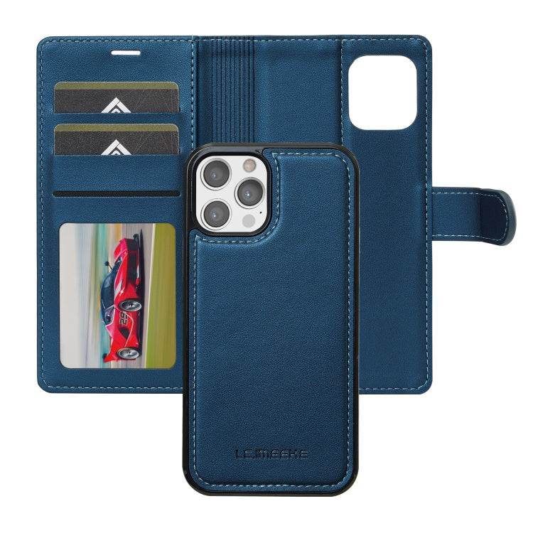 For iPhone 12 / 12 Pro LC.IMEEKE L2 Series Detachable Magsafe PU Phone Case with Lanyard(Blue) - iPhone 12 / 12 Pro Cases by LC.IMEEKE | Online Shopping South Africa | PMC Jewellery | Buy Now Pay Later Mobicred