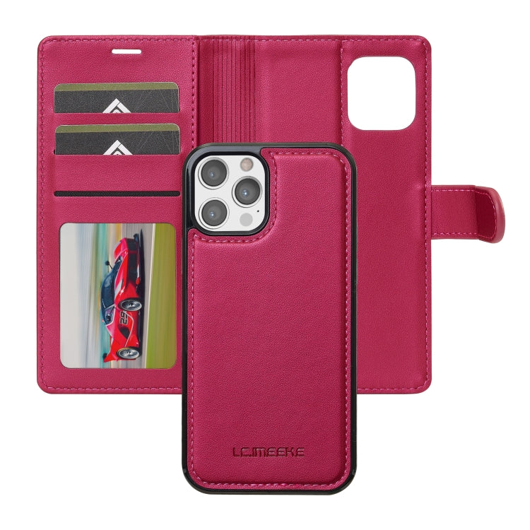 For iPhone 12 Pro Max LC.IMEEKE L2 Series Detachable Magsafe PU Phone Case with Lanyard(Red) - iPhone 12 Pro Max Cases by LC.IMEEKE | Online Shopping South Africa | PMC Jewellery | Buy Now Pay Later Mobicred