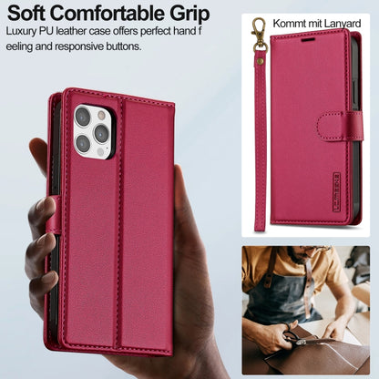 For iPhone 12 Pro Max LC.IMEEKE L2 Series Detachable Magsafe PU Phone Case with Lanyard(Red) - iPhone 12 Pro Max Cases by LC.IMEEKE | Online Shopping South Africa | PMC Jewellery | Buy Now Pay Later Mobicred