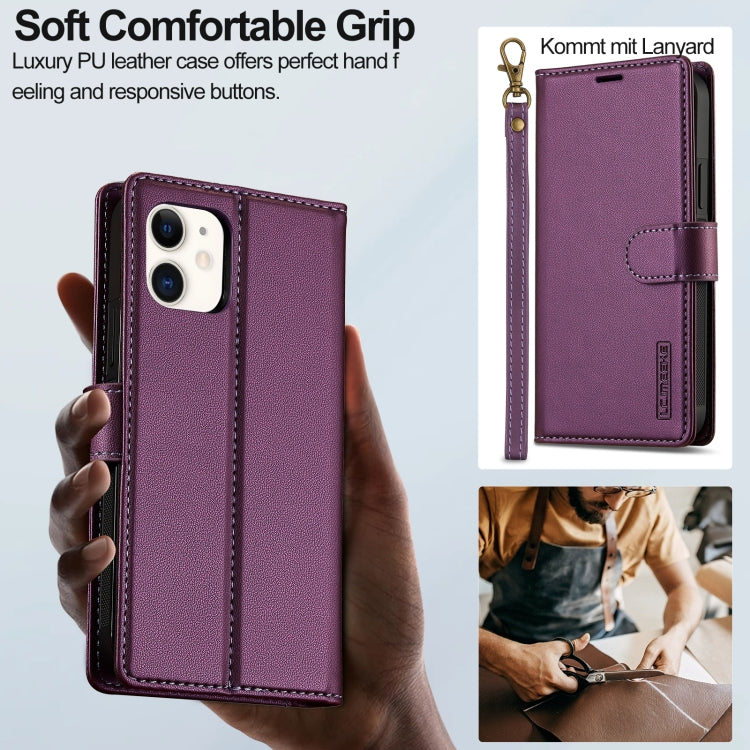 For iPhone 11 LC.IMEEKE L2 Series Detachable Magsafe PU Phone Case with Lanyard(Purple) - iPhone 11 Cases by LC.IMEEKE | Online Shopping South Africa | PMC Jewellery | Buy Now Pay Later Mobicred