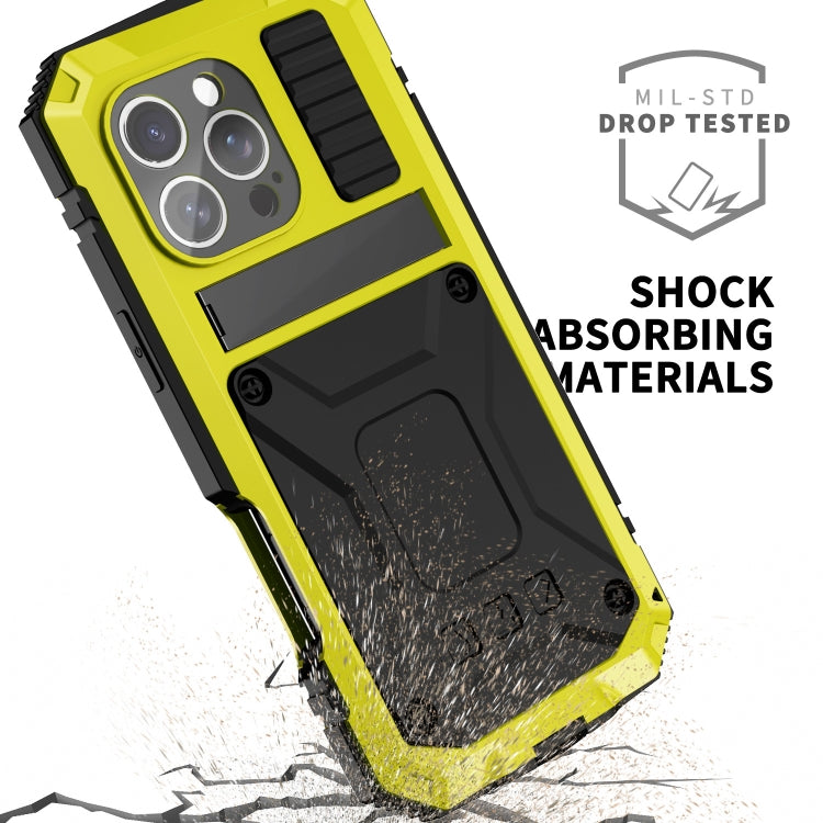 For iPhone 16 Pro Max R-JUST Life Waterproof Dustproof Shockproof Phone Case(Yellow) - iPhone 16 Pro Max Cases by R-JUST | Online Shopping South Africa | PMC Jewellery | Buy Now Pay Later Mobicred