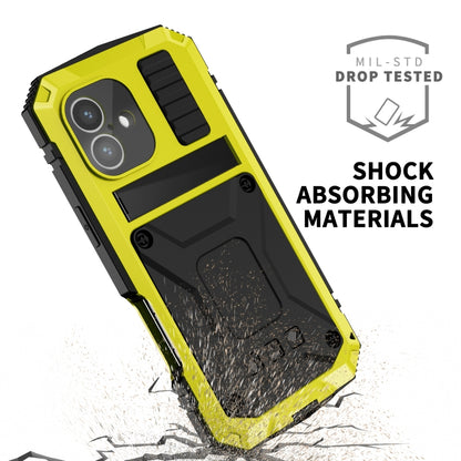 For iPhone 16 R-JUST Life Waterproof Dustproof Shockproof Phone Case(Yellow) - iPhone 16 Cases by R-JUST | Online Shopping South Africa | PMC Jewellery | Buy Now Pay Later Mobicred