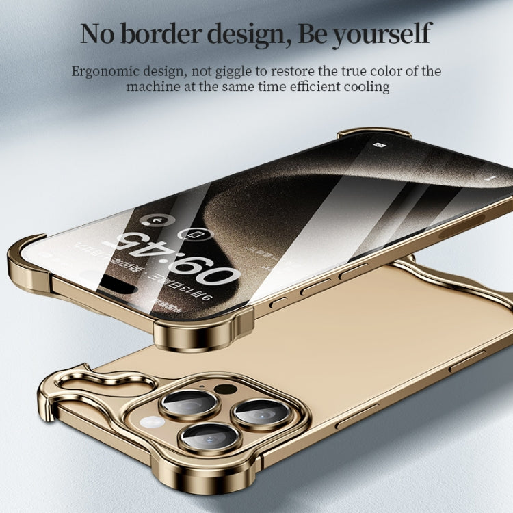 For iPhone 16 Plus Frameless Metal Corner Pad Phone Case with Lens Film(Silver) - free shipping - PMC Jewellery - Order now!