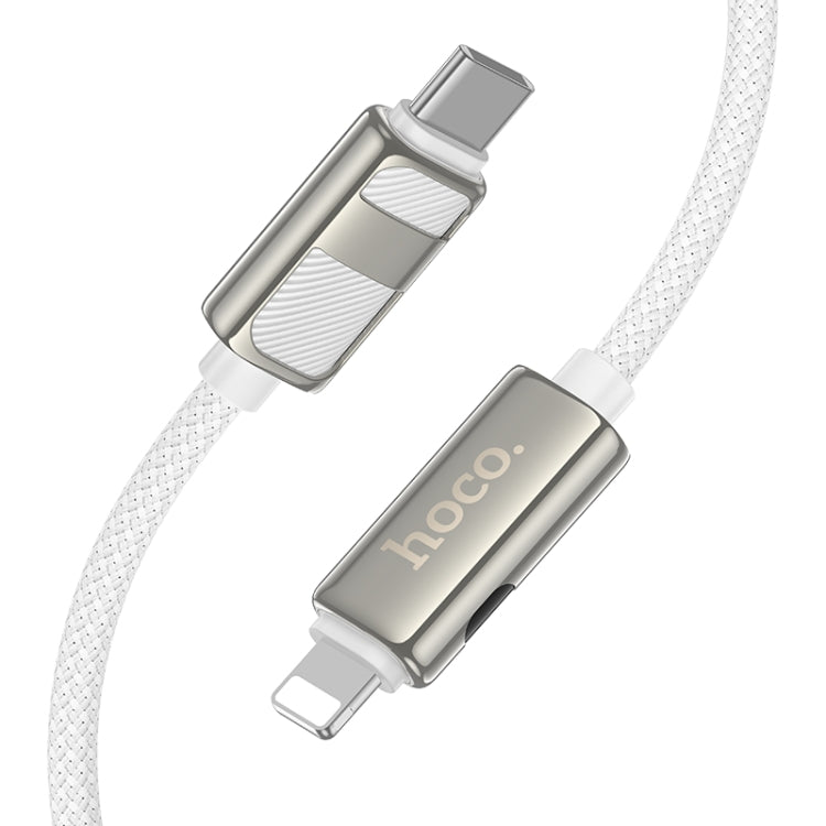 hoco U137 USB-C / Type-C to 8 Pin Line PD Charging Data Cable with Display, Length:1.2m(White) - free shipping - PMC Jewellery - Order now!