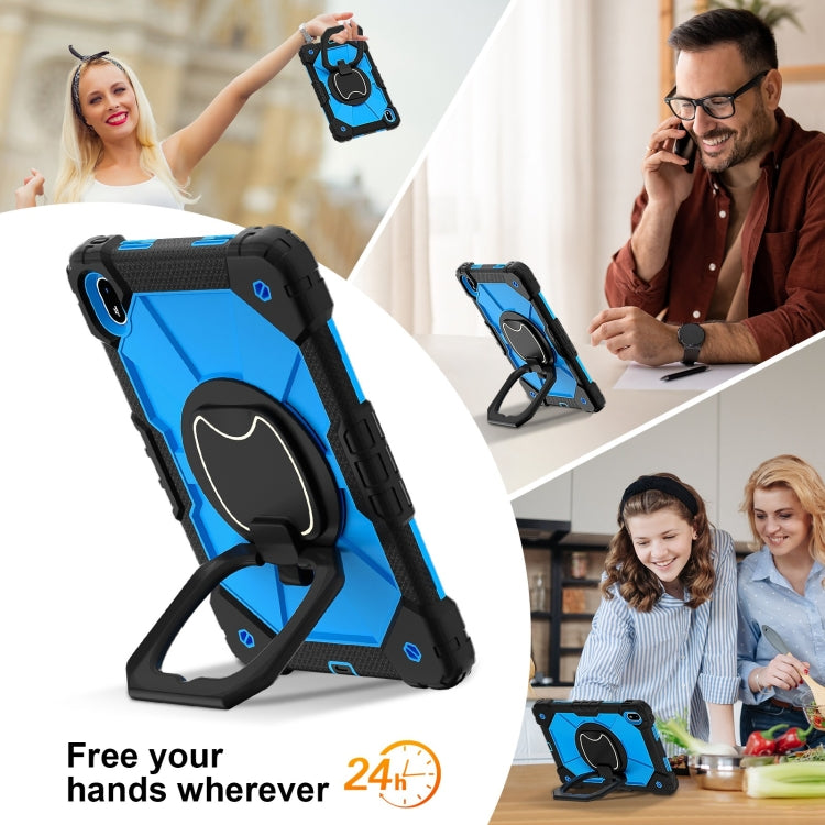 For Huawei Matepad SE 11 2024 Contrast Color Robot Silicone Hybrid PC Tablet Case(Black Blue) - Huawei by PMC Jewellery | Online Shopping South Africa | PMC Jewellery | Buy Now Pay Later Mobicred