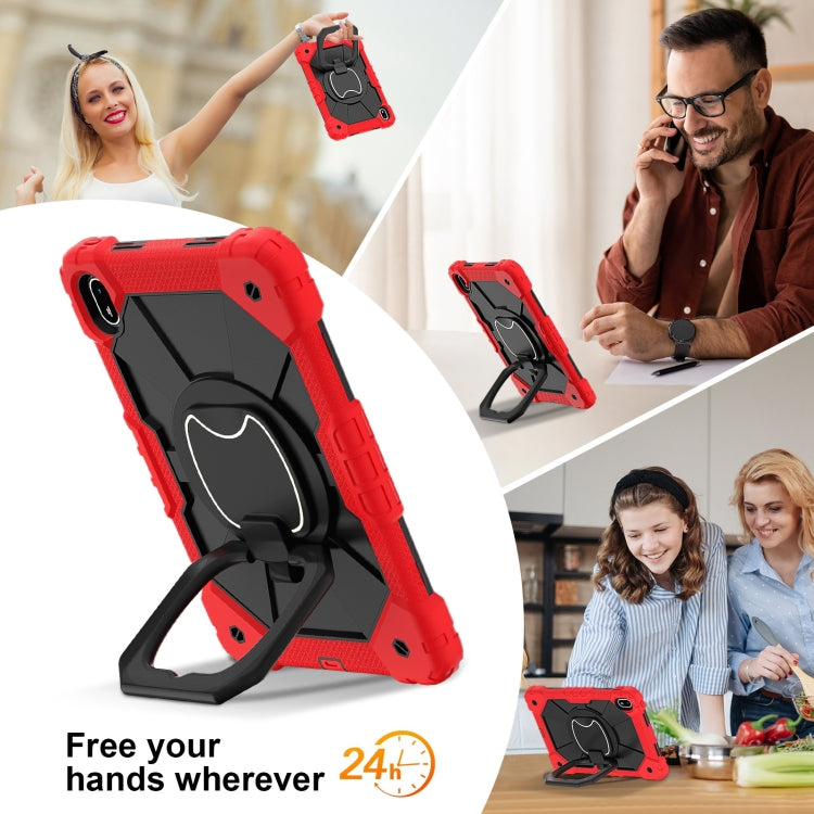 For Huawei Matepad SE 11 2024 Contrast Color Robot Silicone Hybrid PC Tablet Case(Red Black) - Huawei by PMC Jewellery | Online Shopping South Africa | PMC Jewellery | Buy Now Pay Later Mobicred