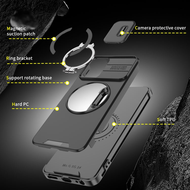 For Motorola Moto G 5G 2024 Sliding Camshield Ring Holder Phone Case(Red) - Motorola Cases by PMC Jewellery | Online Shopping South Africa | PMC Jewellery | Buy Now Pay Later Mobicred