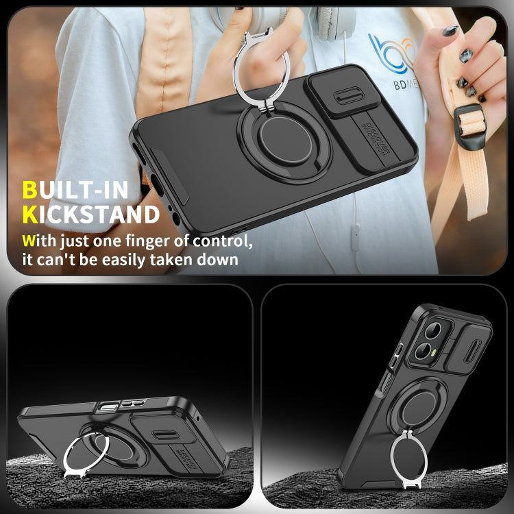 For Motorola Moto G 5G 2024 Sliding Camshield Ring Holder Phone Case(Orange) - Motorola Cases by PMC Jewellery | Online Shopping South Africa | PMC Jewellery | Buy Now Pay Later Mobicred