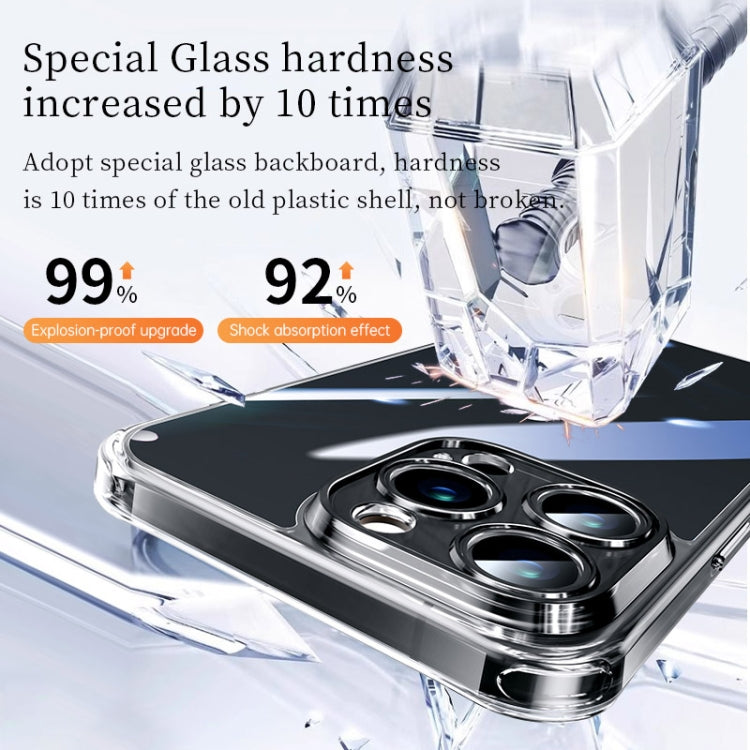 For iPhone 16 SULADA TPU Frame Tempered Glass Transparent Phone Case(Black) - free shipping - PMC Jewellery - Order now!
