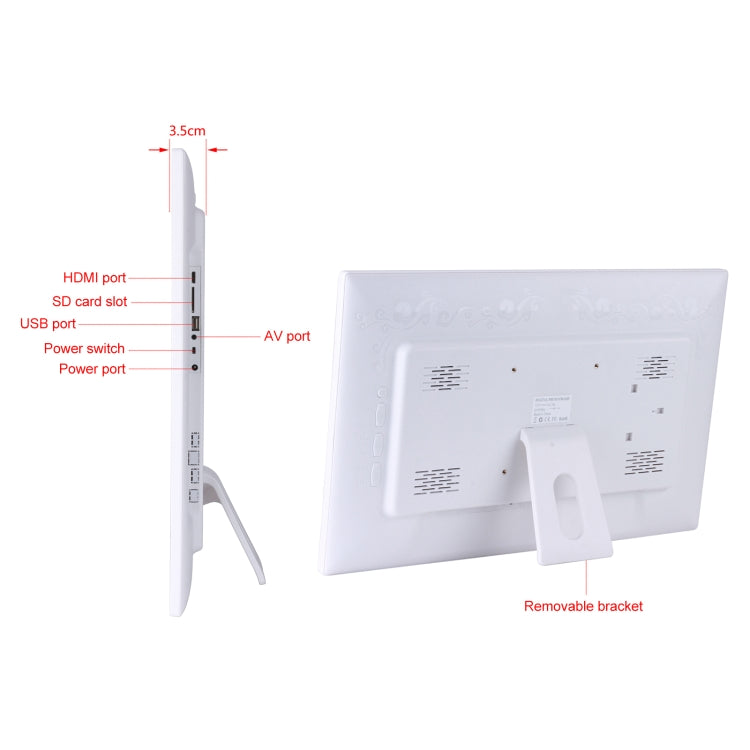 23.6 inch LED Screen Digital Photo Frame, Plug Type:US Plug(White) - free shipping - PMC TechLife - Order now!