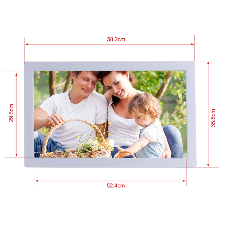 23.6 inch LED Screen Digital Photo Frame, Plug Type:EU Plug(White) - free shipping - PMC TechLife - Order now!