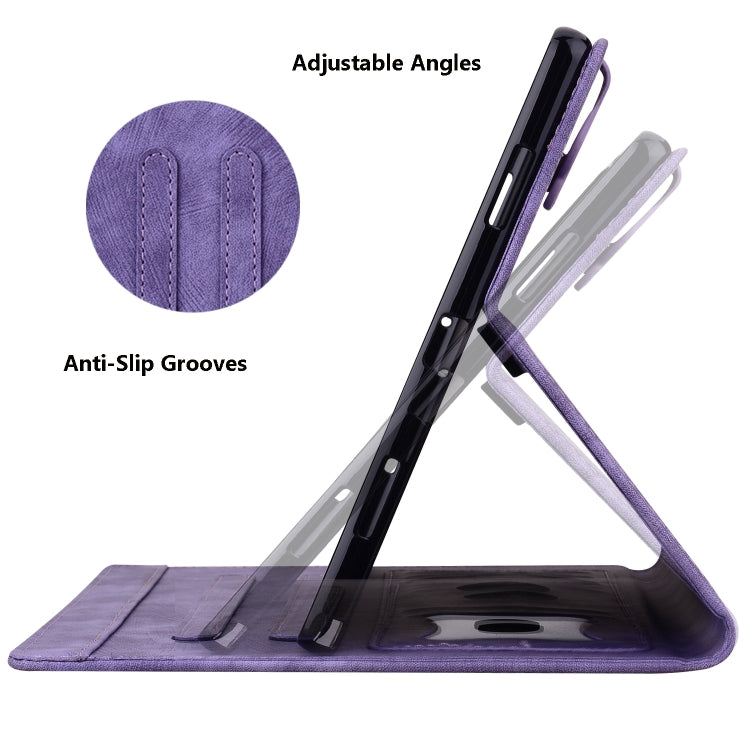 For OnePlus Pad / Pad Pro 12.1 Cartoon Sakura Cat Embossed Leather Tablet Case(Purple) - Others by PMC TechLife | Online Shopping South Africa | PMC TechLife | Buy Now Pay Later Mobicred