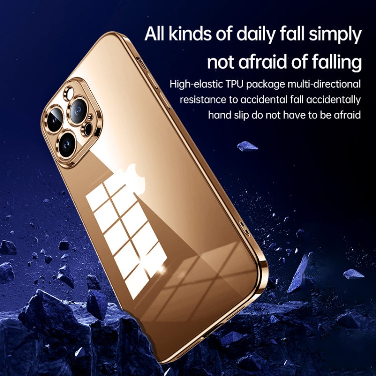 For iPhone 16 Pro SULADA Shine Through Series Plating TPU Transparent Phone Case(Gold) - iPhone 16 Pro Cases by SULADA | Online Shopping South Africa | PMC Jewellery | Buy Now Pay Later Mobicred