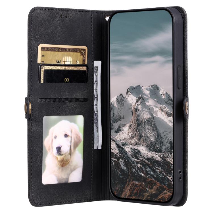 For iPhone 16e Skin Feel Totem Embossed Leather Phone Case(Black) - iPhone 16e Cases by PMC TechLife | Online Shopping South Africa | PMC TechLife | Buy Now Pay Later Mobicred
