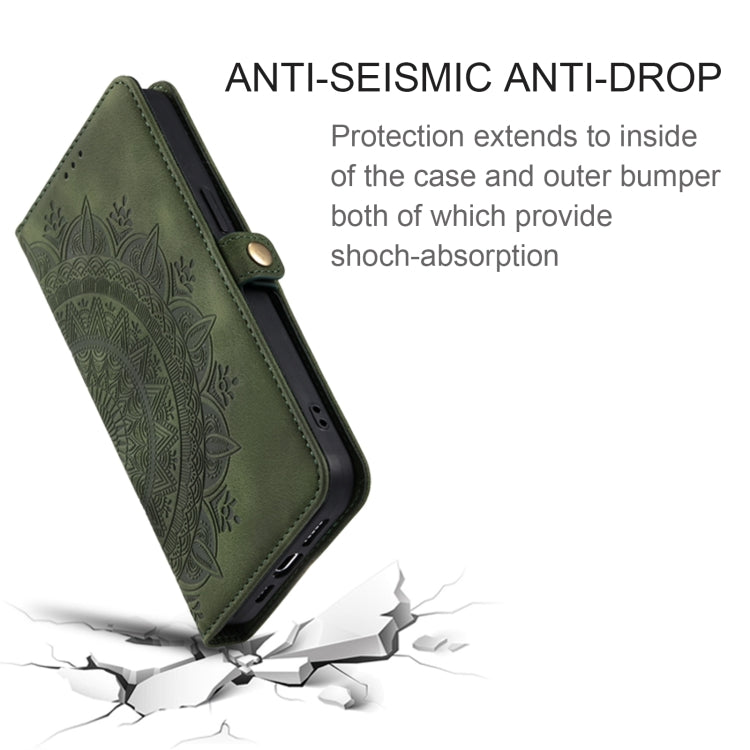 For Samsung Galaxy S25 Ultra 5G Skin Feel Totem Embossed Leather Phone Case(Deep Green) - Galaxy S25 Ultra 5G Cases by PMC Jewellery | Online Shopping South Africa | PMC Jewellery | Buy Now Pay Later Mobicred