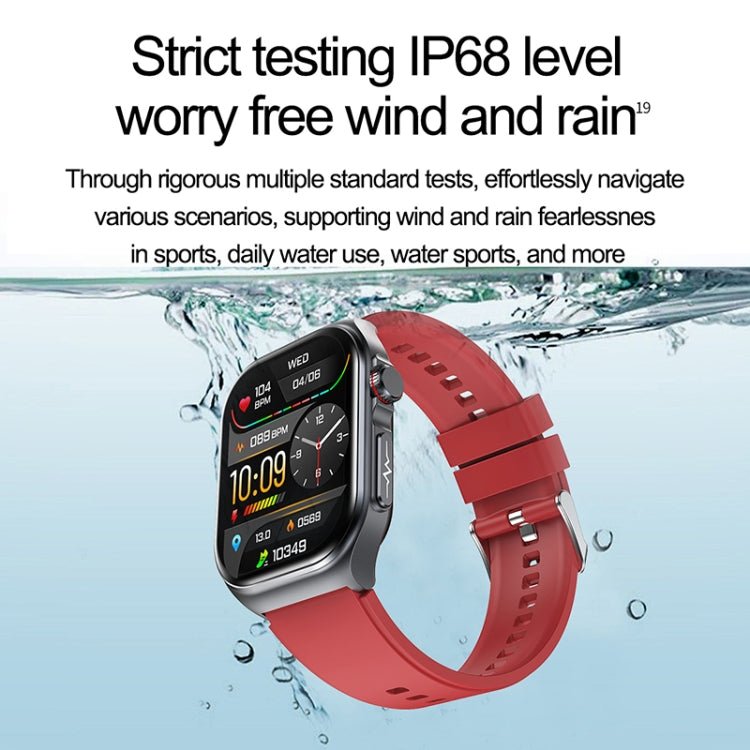 ET585 2.04 inch Silicone Strap IP68 Waterproof Smart Watch, Support ECG / Blood Composition Measurement(Black) - Smart Watches by PMC Jewellery | Online Shopping South Africa | PMC Jewellery | Buy Now Pay Later Mobicred