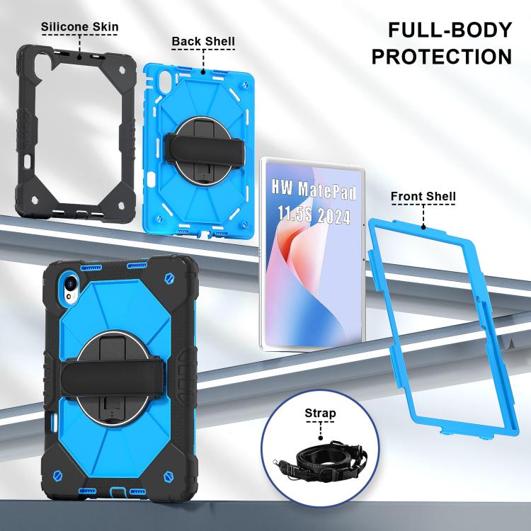 For Huawei MatePad 11.5 S Contrast Color Robot Silicone Hybrid PC Tablet Case(Black Blue) - free shipping - PMC TechLife - Order now!