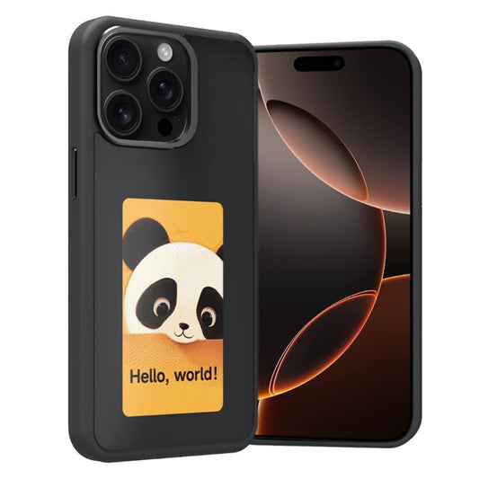 For iPhone 16 Pro Four-Color E-ink Screen NFC DIY Phone Case(Black) - iPhone 16 Pro Cases by PMC Jewellery | Online Shopping South Africa | PMC Jewellery | Buy Now Pay Later Mobicred