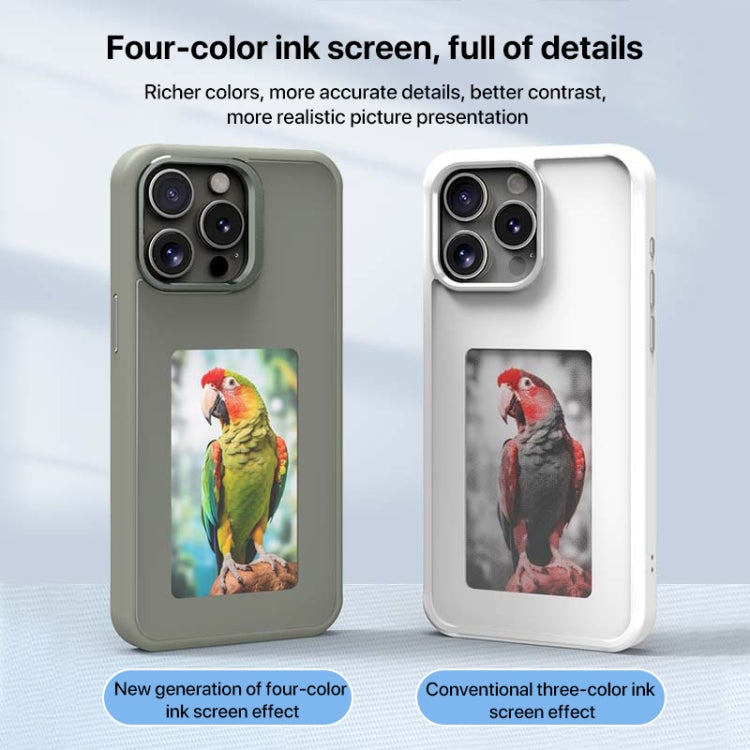 For iPhone 16 Pro Max Four-Color E-ink Screen NFC DIY Phone Case(Grey) - iPhone 16 Pro Max Cases by PMC Jewellery | Online Shopping South Africa | PMC Jewellery | Buy Now Pay Later Mobicred