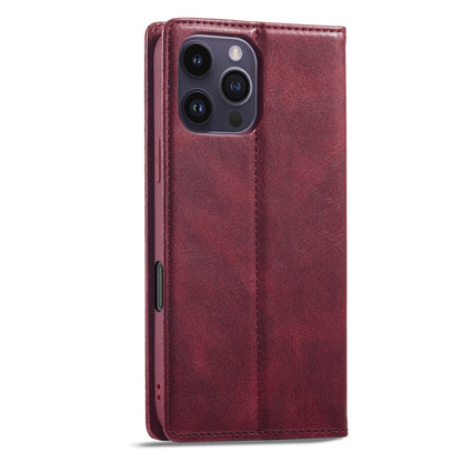 For iPhone 16 Pro LC.IMEEKE RFID Anti-theft Leather Phone Case(Red) - iPhone 16 Pro Cases by LC.IMEEKE | Online Shopping South Africa | PMC Jewellery | Buy Now Pay Later Mobicred