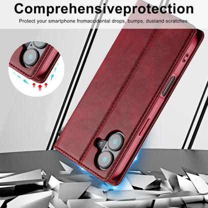 For iPhone 16 Plus LC.IMEEKE RFID Anti-theft Leather Phone Case(Red) - iPhone 16 Plus Cases by LC.IMEEKE | Online Shopping South Africa | PMC Jewellery | Buy Now Pay Later Mobicred