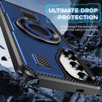 For Samsung Galaxy S25 5G Ring Holder Carbon Fiber PC Hybrid TPU Phone Case(Blue) - Galaxy S25 5G Cases by PMC Jewellery | Online Shopping South Africa | PMC Jewellery | Buy Now Pay Later Mobicred