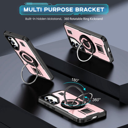 For Samsung Galaxy S25+ 5G Ring Holder Carbon Fiber PC Hybrid TPU Phone Case(Rose Gold) - Galaxy S25+ 5G Cases by PMC Jewellery | Online Shopping South Africa | PMC Jewellery | Buy Now Pay Later Mobicred