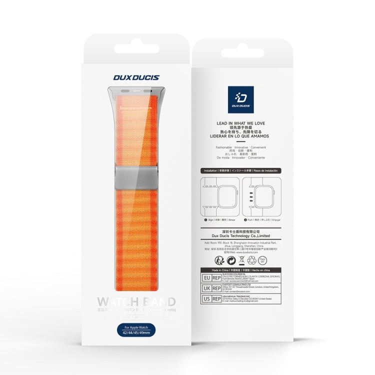 For Apple Watch Series 3 42mm DUX DUCIS YC Series Ocean Nylon Watch Band(Orange) - Watch Bands by DUX DUCIS | Online Shopping South Africa | PMC Jewellery | Buy Now Pay Later Mobicred