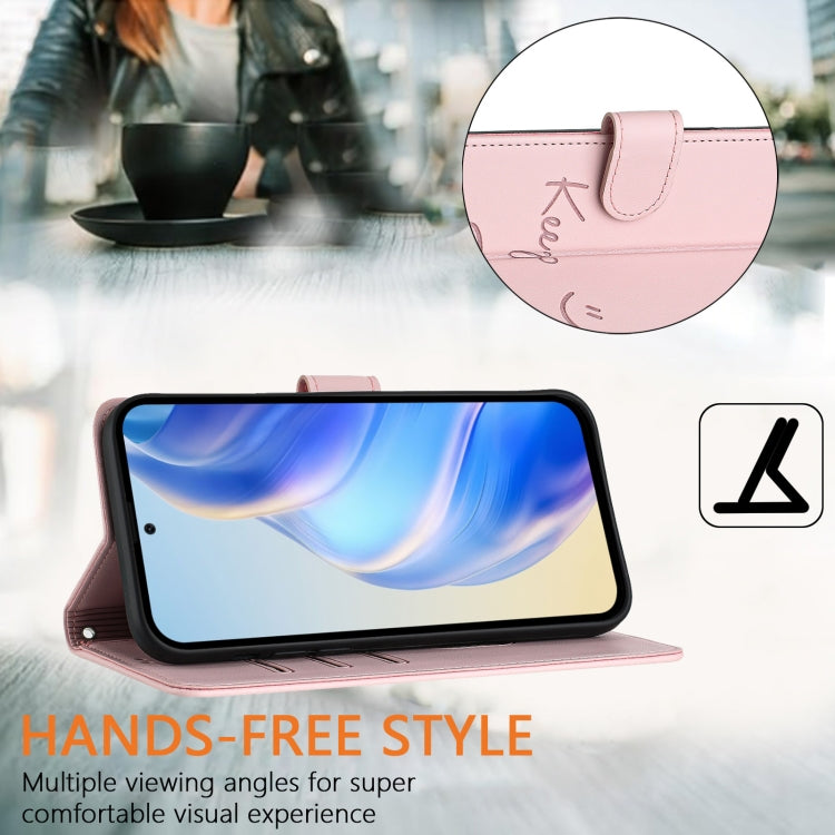 For Ulefone Note 14 Smile Embossing RFID Leather Phone Case(Pink) - Ulefone Cases by PMC Jewellery | Online Shopping South Africa | PMC Jewellery | Buy Now Pay Later Mobicred