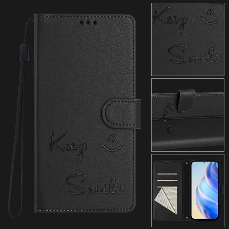 For Ulefone Note 14 Smile Embossing RFID Leather Phone Case(Black) - Ulefone Cases by PMC Jewellery | Online Shopping South Africa | PMC Jewellery | Buy Now Pay Later Mobicred