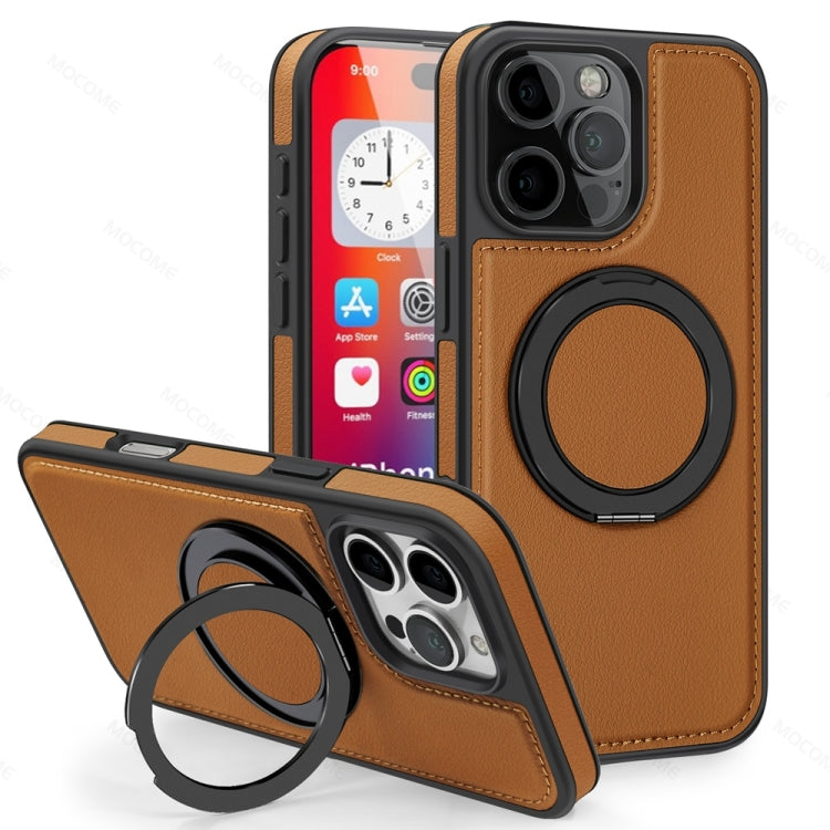 For iPhone 16 Pro Max Yashi 360 Degree Rotating MagSafe Holder Phone Case(Brown) - iPhone 16 Pro Max Cases by PMC Jewellery | Online Shopping South Africa | PMC Jewellery | Buy Now Pay Later Mobicred