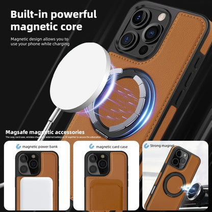 For iPhone 16 Pro Yashi 360 Degree Rotating MagSafe Holder Phone Case(Brown) - iPhone 16 Pro Cases by PMC Jewellery | Online Shopping South Africa | PMC Jewellery | Buy Now Pay Later Mobicred