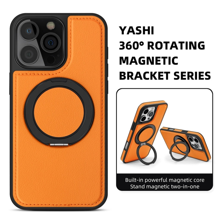 For iPhone 16 Plus Yashi 360 Degree Rotating MagSafe Holder Phone Case(Orange) - iPhone 16 Plus Cases by PMC Jewellery | Online Shopping South Africa | PMC Jewellery | Buy Now Pay Later Mobicred