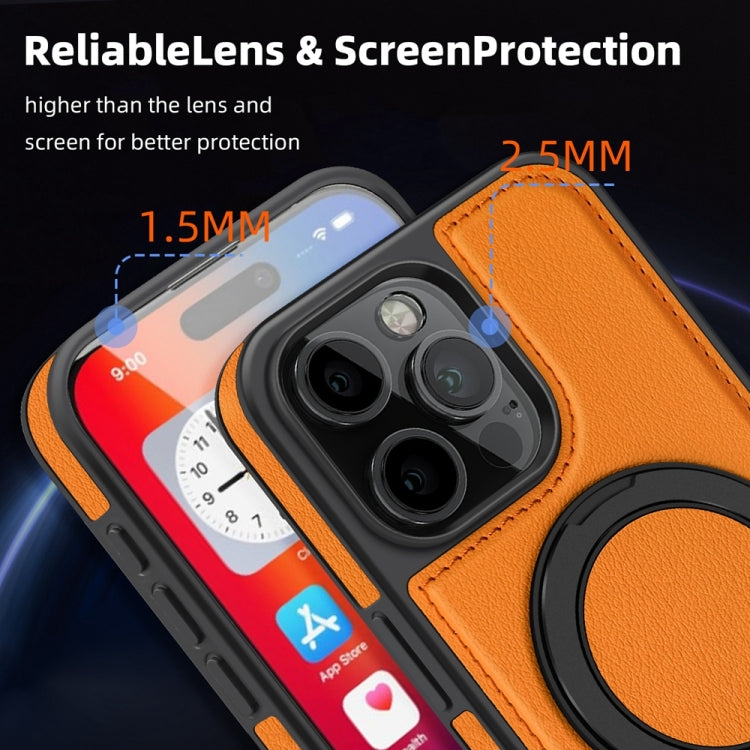 For iPhone 16 Yashi 360 Degree Rotating MagSafe Holder Phone Case(Orange) - iPhone 16 Cases by PMC Jewellery | Online Shopping South Africa | PMC Jewellery | Buy Now Pay Later Mobicred