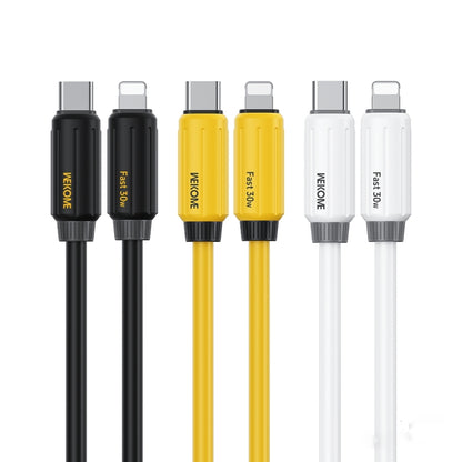 WK WDC-29 Elastic Genuine Silicone 1m PD30W Type-C to 8 Pin Fast Charging Data Cable(Black) - 2 in 1 Cable by WK | Online Shopping South Africa | PMC Jewellery | Buy Now Pay Later Mobicred